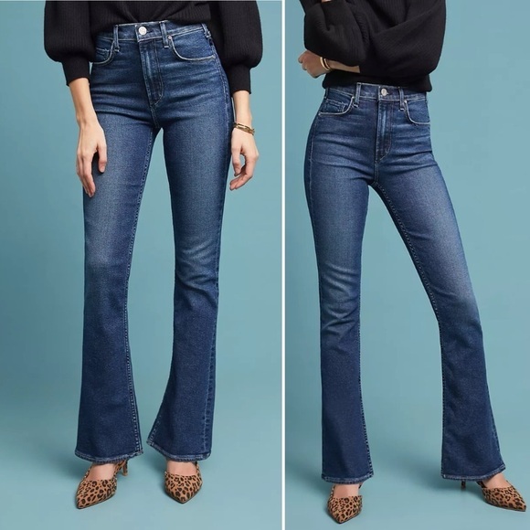 MCGUIRE x ANTHROPOLOGIE Gainsbourg Mid-Rise Cropped Bootcut Jeans Style 15D - Picture 1 of 10